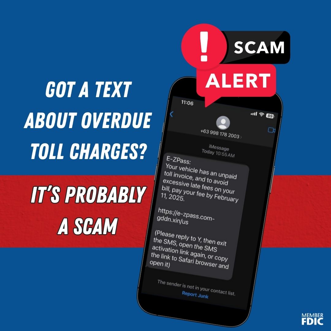 Scam alert! Got a text about overdue toll charges? It's probably a scam. 
